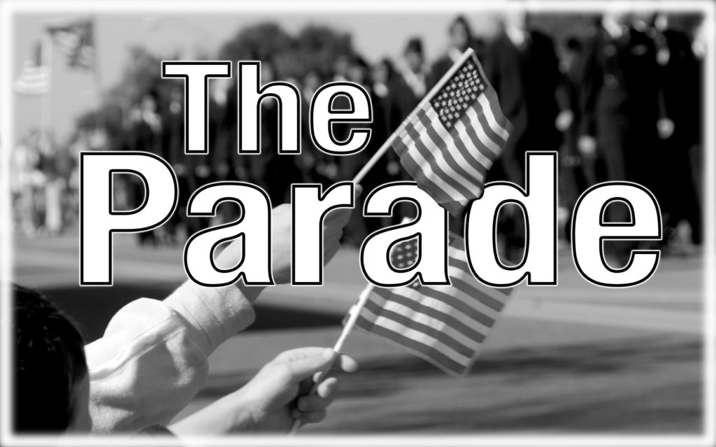Flag waving at veteran's day parade